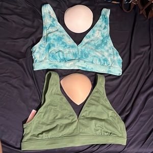 Victorias Secret PINK (2) NWOT Cotton Lounge Bra with removable pads